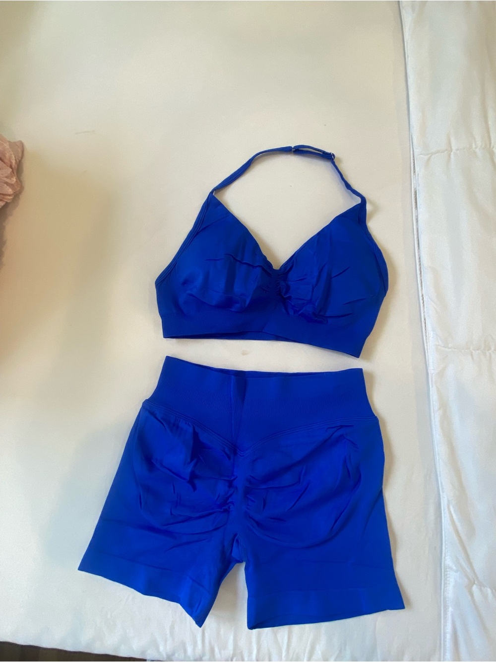 Brand new Royal Blue Workout Set - Bra & High-Waist Shorts